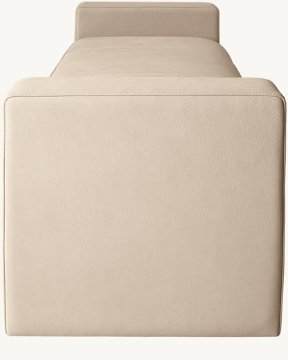 Italia Leather End-of-Bed Bench - Metal Base