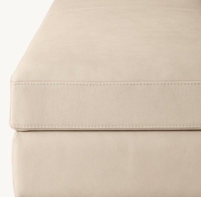 Italia Leather End-of-Bed Storage Bench - Metal Base