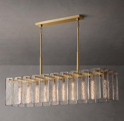 Calamette Glass Rectangular Chandelier 60"