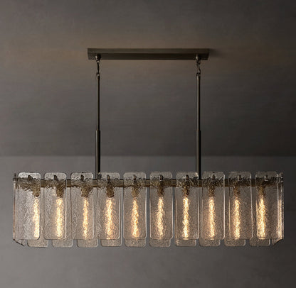 Calamette Glass Rectangular Chandelier 60"