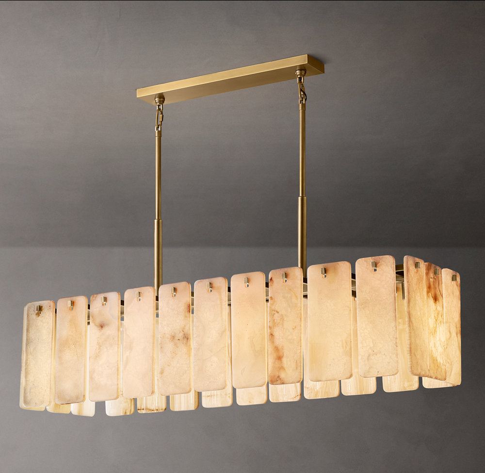 Calamette Onyx Rectangular Chandelier 60"