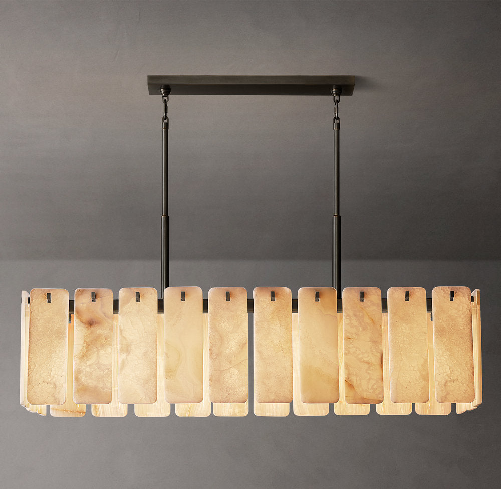 Calamette Onyx Rectangular Chandelier 60"