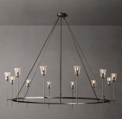 Torche De Verre Round Chandelier 70"