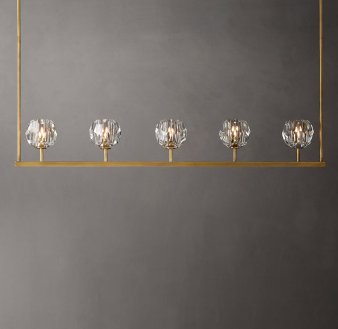 Boule De Cristal Clear Glass Linear Chandelier 48"