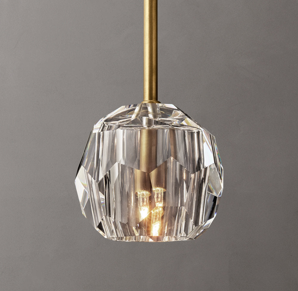 Boule De Cristal Clear Glass Rod Pendant