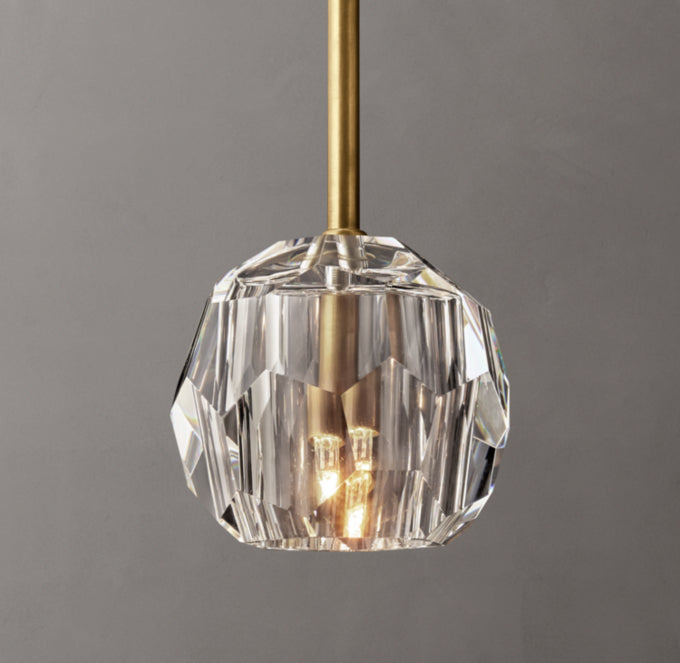 Boule De Cristal Clear Glass Rod Pendant