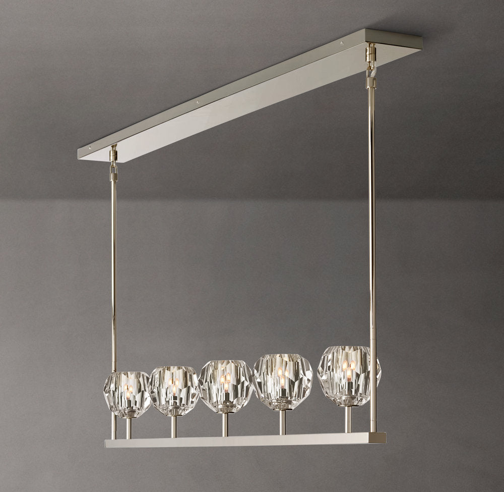 Boule De Cristal Clear Glass Linear Chandelier 48"