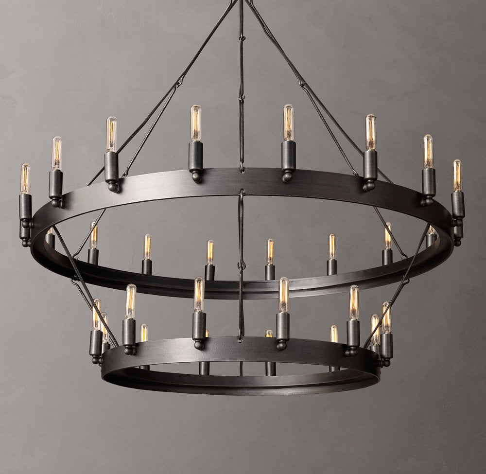 Camino Vintage Filament Two-Tier Chandelier 38"