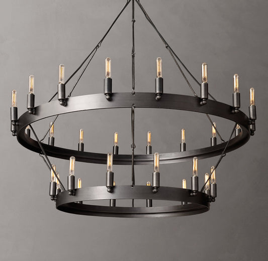 Camino Vintage Filament Two-Tier Chandelier 38"