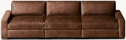 Maxwell Modular Leather 3-Piece Sofa
