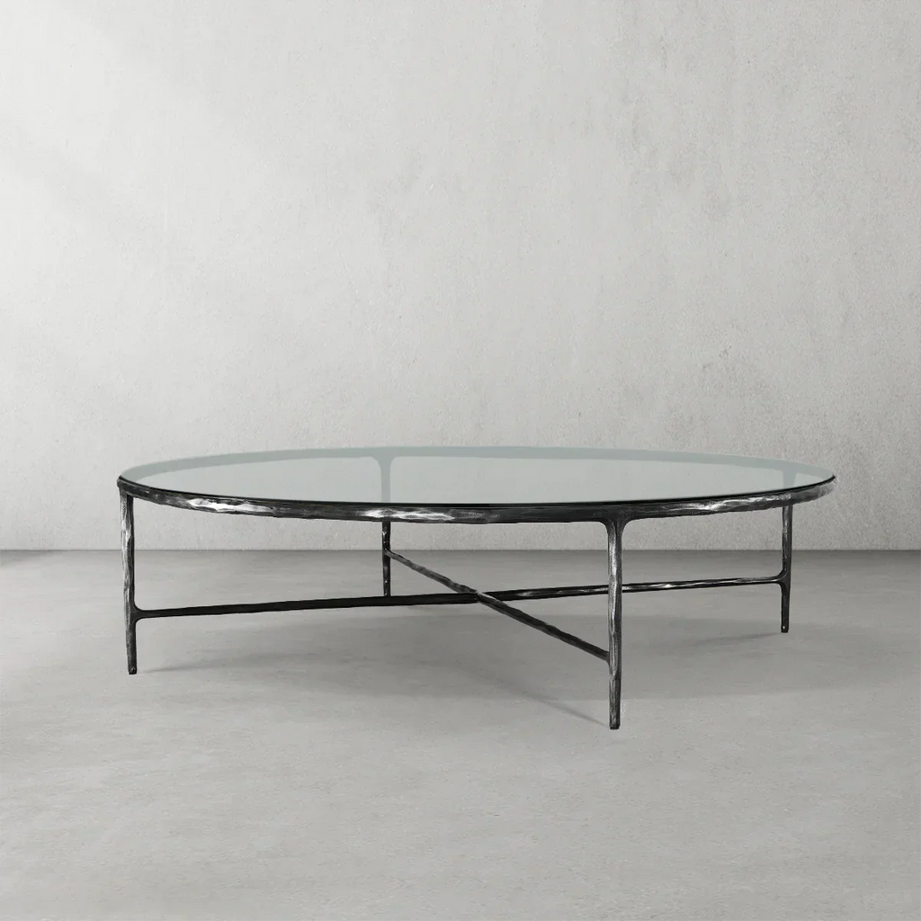 Thaddeus Glass Round Coffee Table 36" 55"