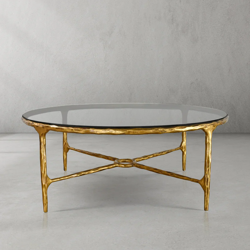 Thaddeus Glass Round Coffee Table 36" 55"