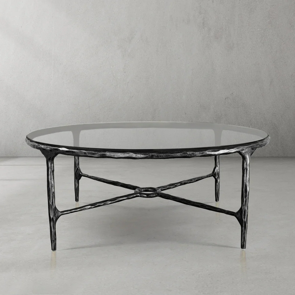 Thaddeus Glass Round Coffee Table 36" 55"